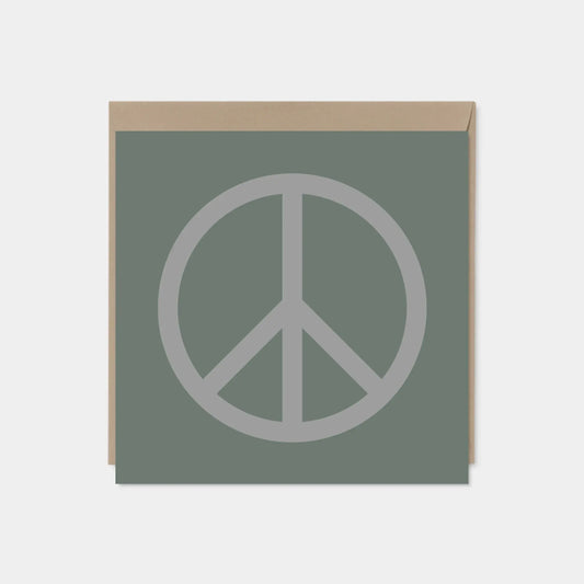Dark Grey Square Peace Card