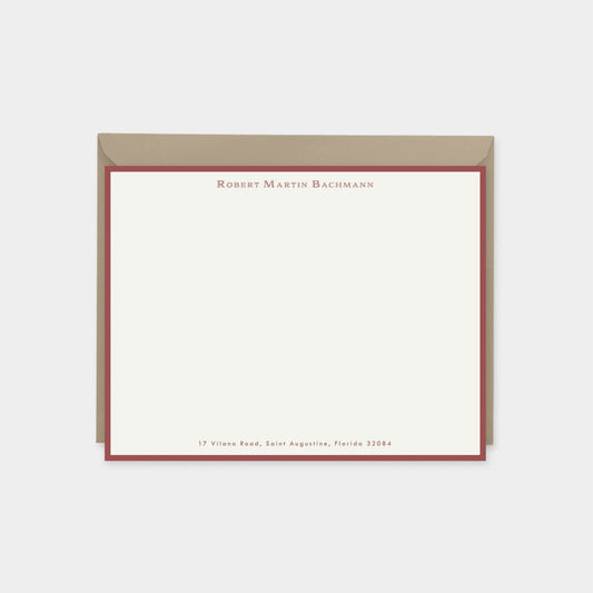 Dark Red Personalized Note Cards,-Greeting & Note Cards-The Design Craft