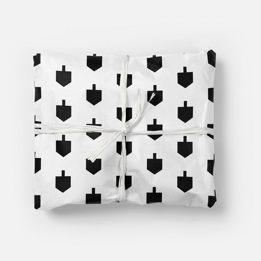 Dreidel Hanukkah Black and White-Gift Wrapping-The Design Craft