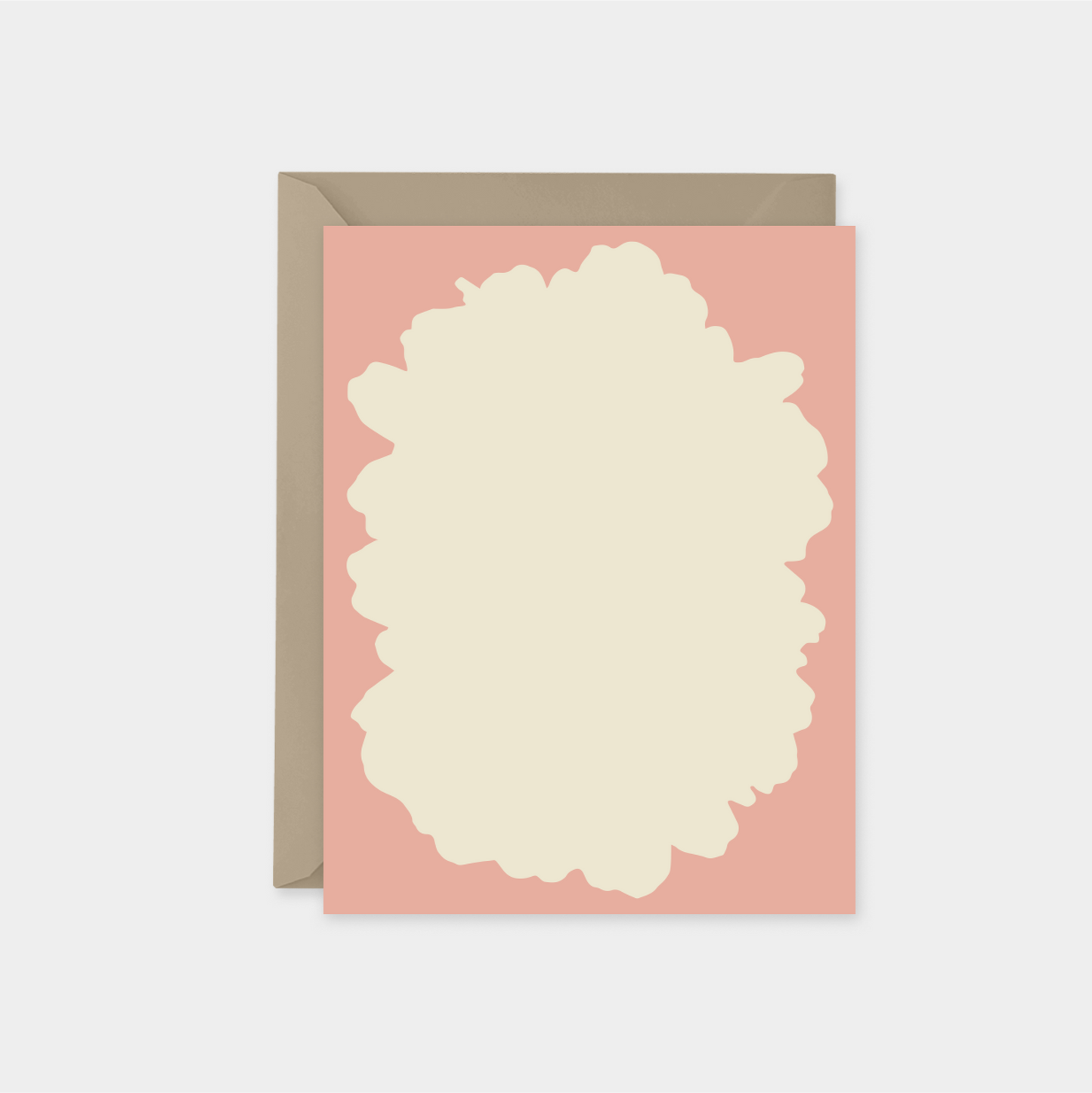 Dusty Rose Flower Silhouette Card with-Greeting & Note Cards-The Design Craft