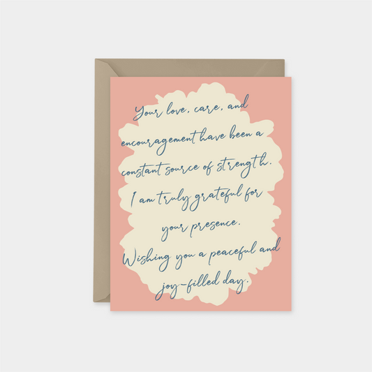 Dusty Rose Flower Silhouette Card with-Greeting & Note Cards-The Design Craft
