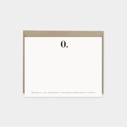 Elegant Modern Letter Monogram Note Cards