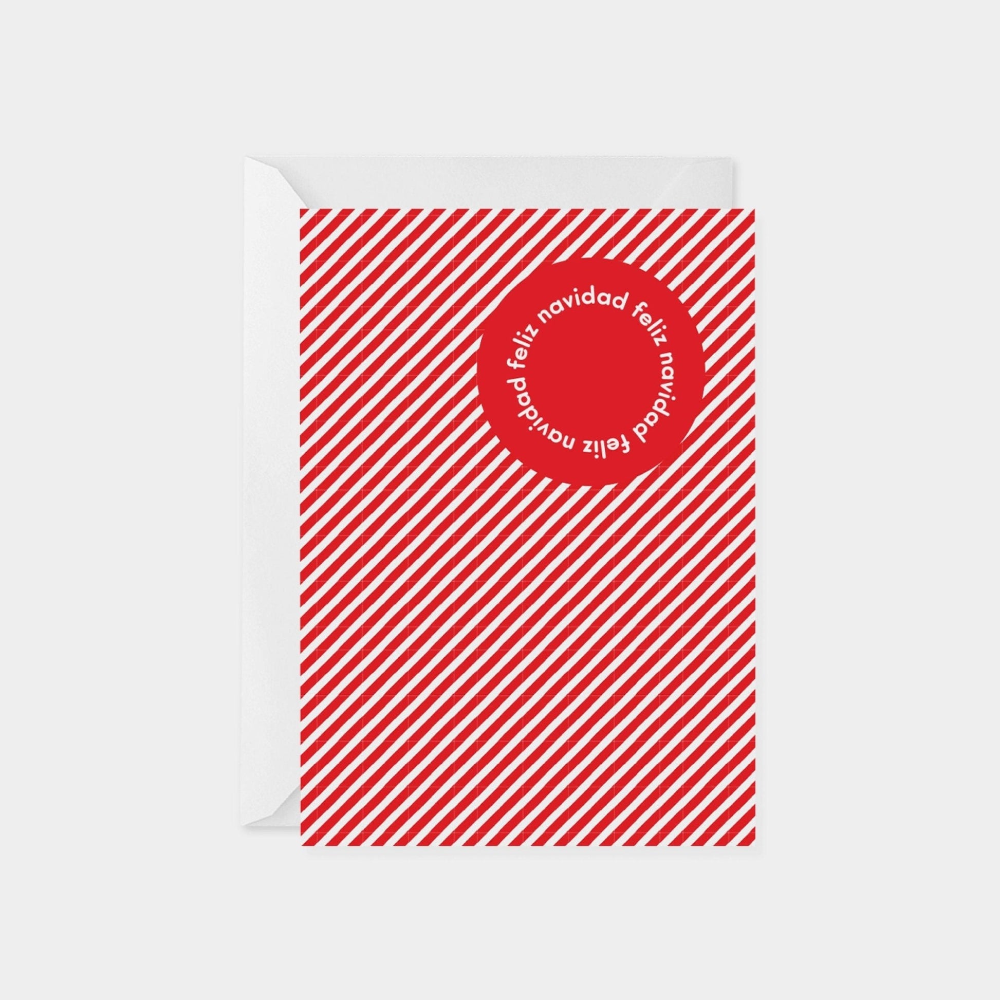 Feliz Navidad Candy Stripe Holiday Card,-Greeting & Note Cards-The Design Craft