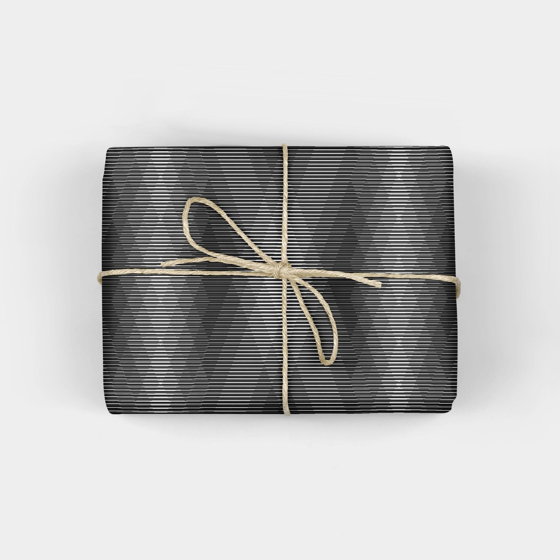 Fine Line Black and Gray Wrapping Paper-Gift Wrapping-The Design Craft