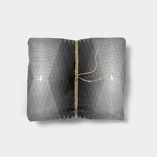 Fine Line Black and White Wrapping Paper-Gift Wrapping-The Design Craft