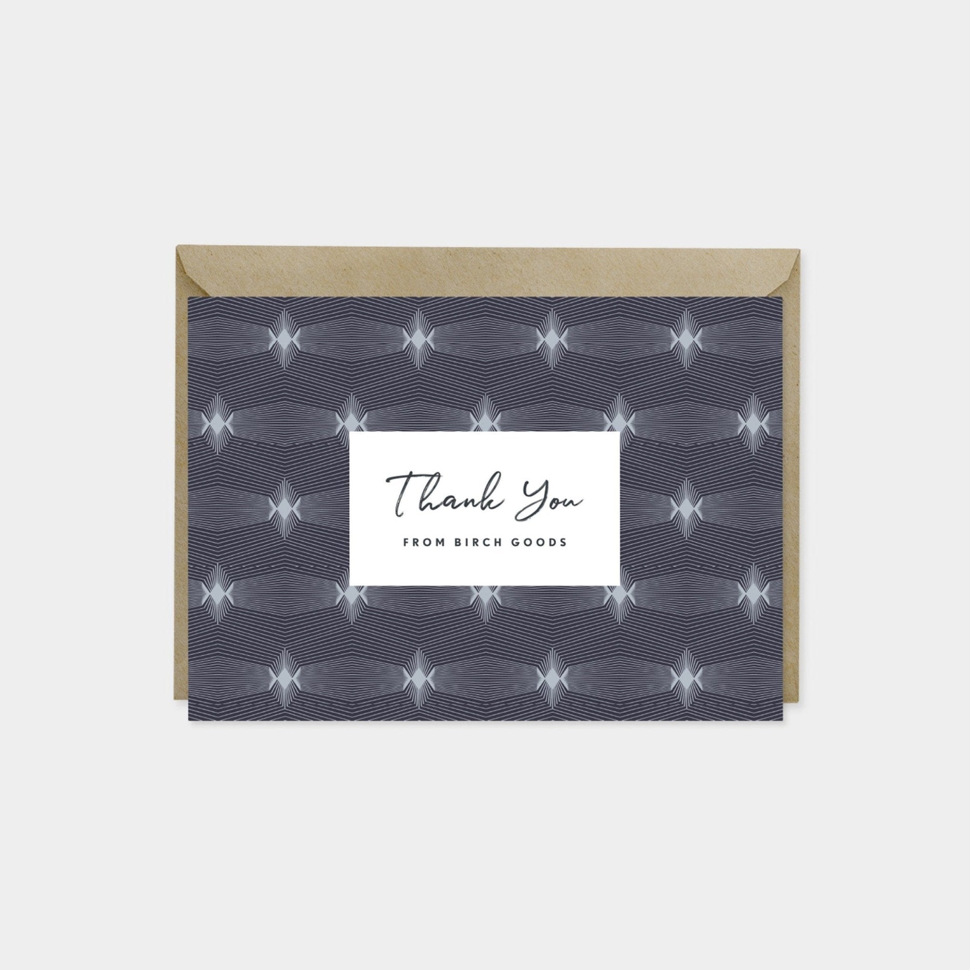 Fine Line Deco Pattern Thank You Card-Greeting & Note Cards-The Design Craft