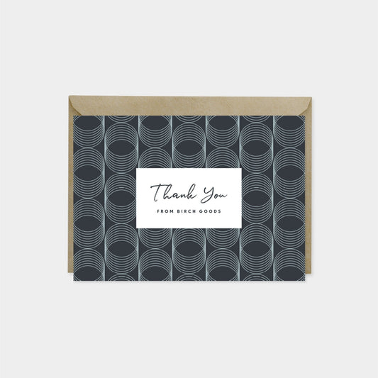 Fine Line Deco Pattern Thank You Card,-Greeting & Note Cards-The Design Craft