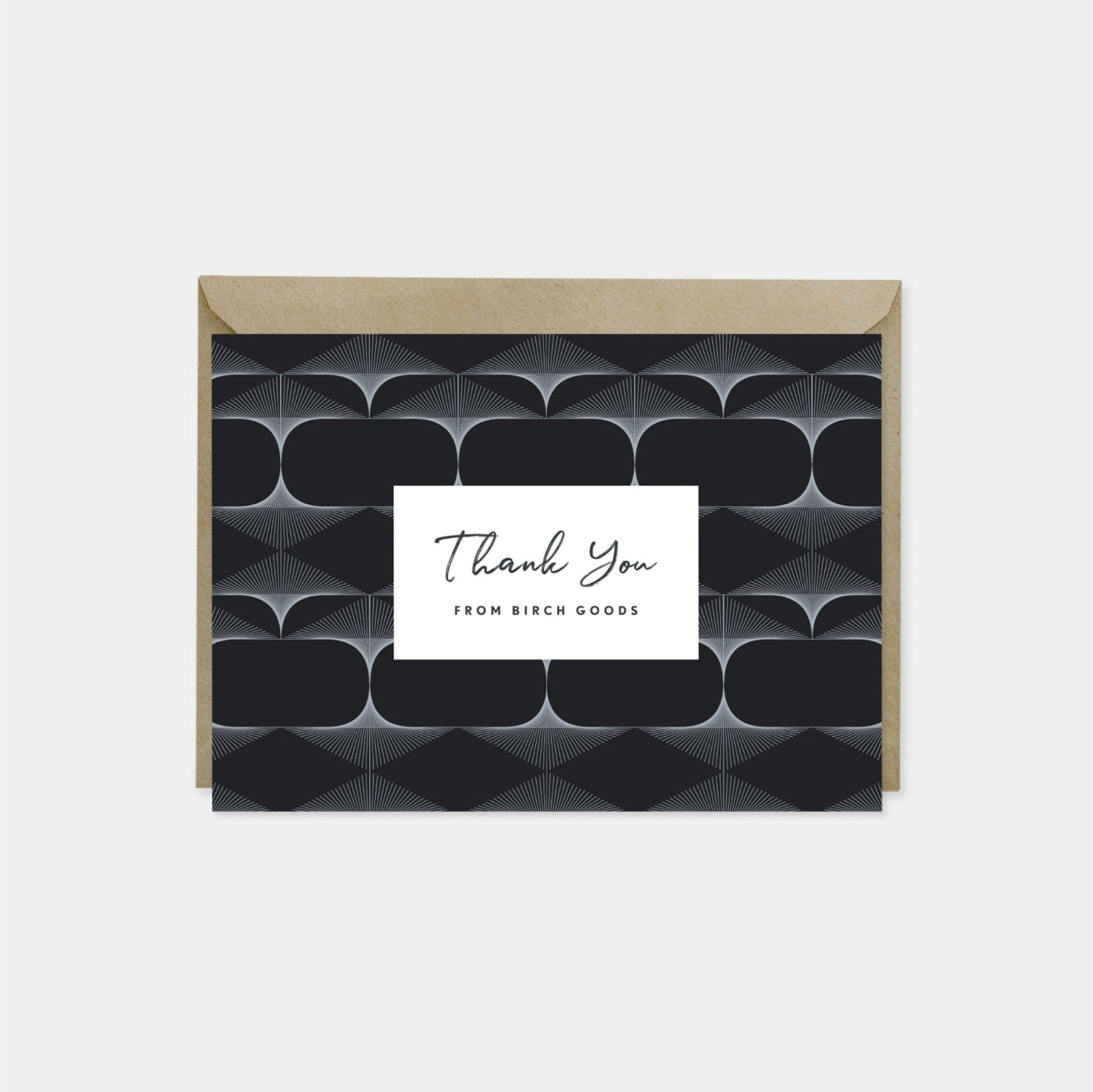 Fine Line Deco Pattern Thank You Card-Greeting & Note Cards-The Design Craft