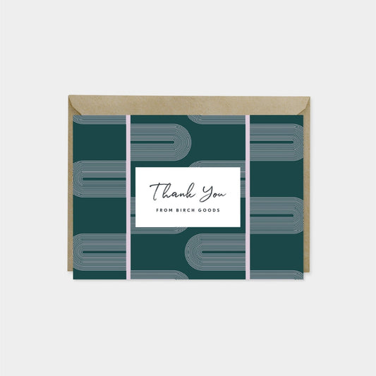 Fine Line Deco Pattern Thank You Card-Greeting & Note Cards-The Design Craft