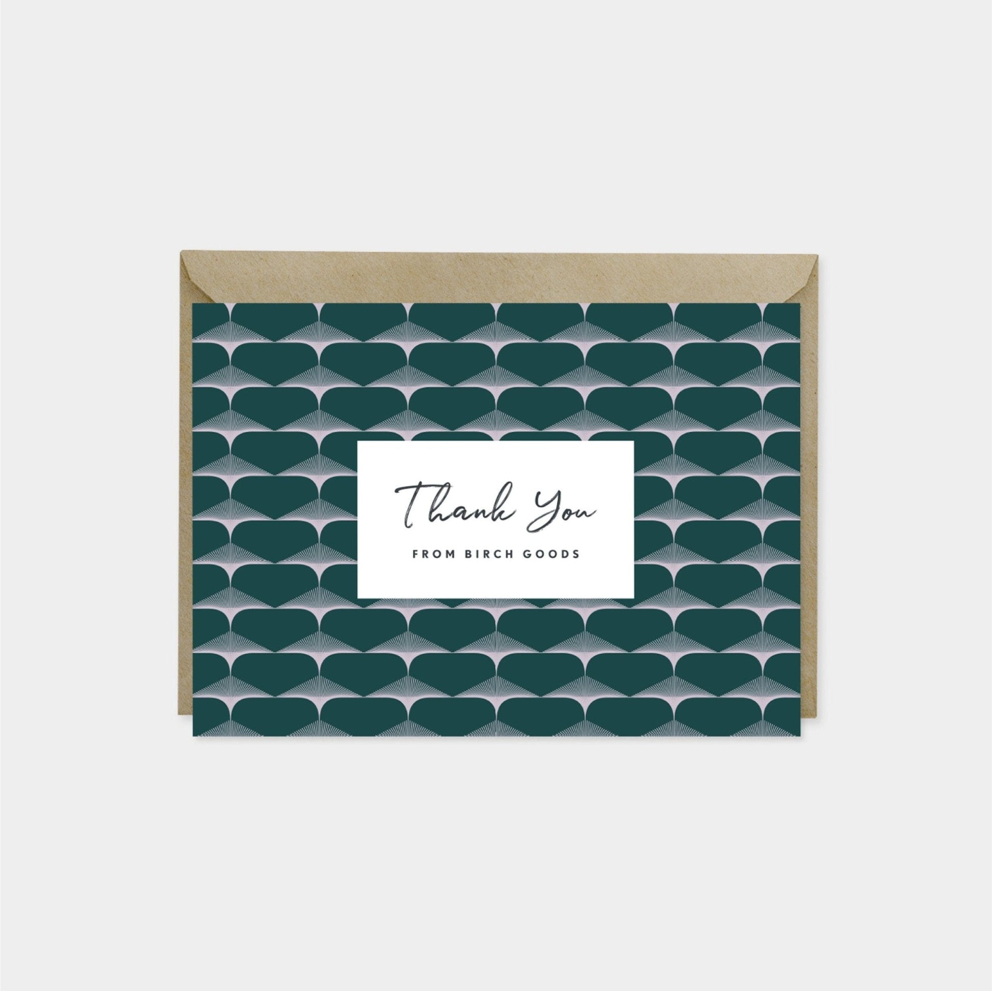 Fine Line Deco Pattern Thank You Card-Greeting & Note Cards-The Design Craft