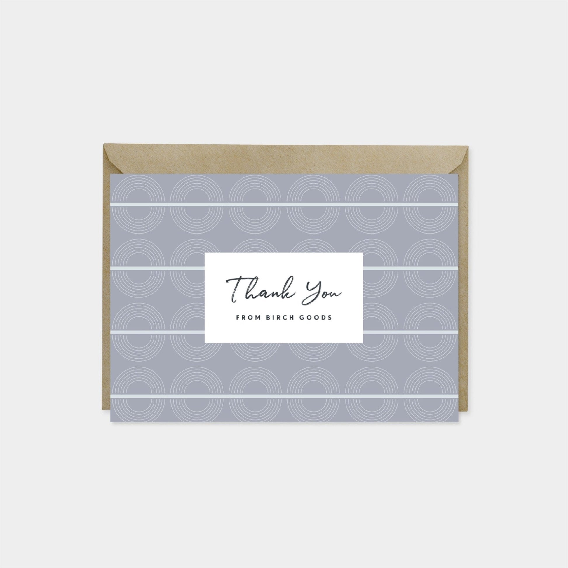 Fine Line Deco Pattern Thank You Card X,-Greeting & Note Cards-The Design Craft