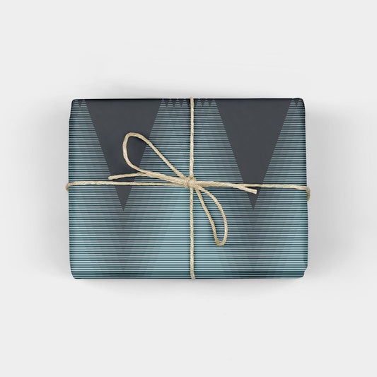 Fine Line Light Blue and Anthracite-Gift Wrapping-The Design Craft