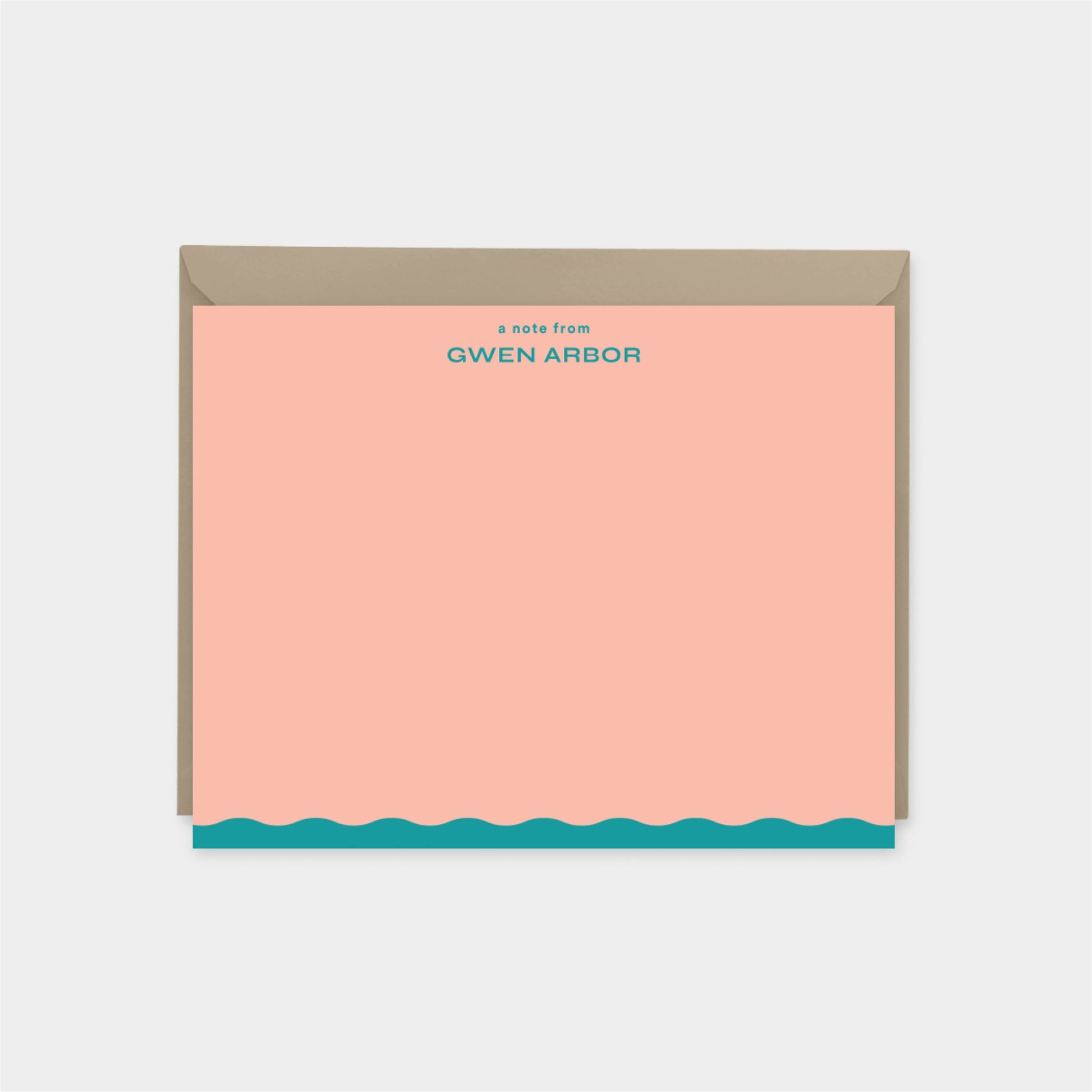 Flat Cards with Wavy Edge Note Card VII,-Greeting & Note Cards-The Design Craft