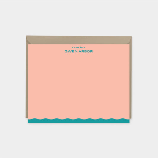 Flat Cards with Wavy Edge Note Card VII,-Greeting & Note Cards-The Design Craft