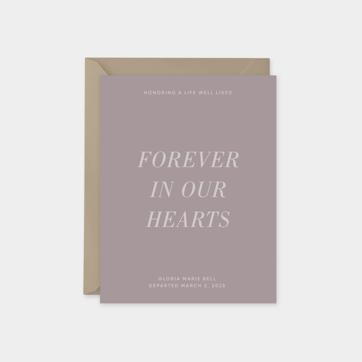 Forever In Our Hearts Card III