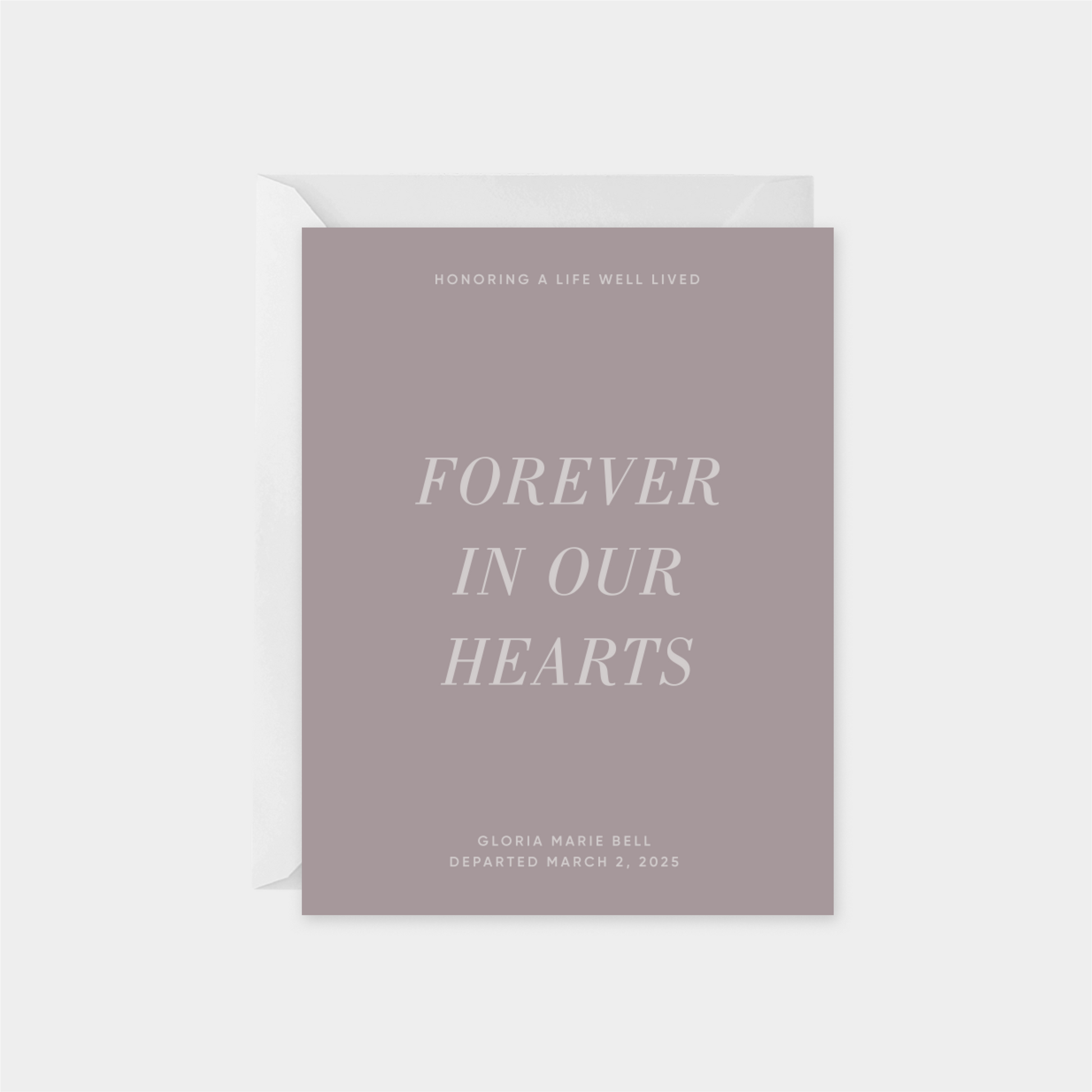 Forever In Our Hearts Card