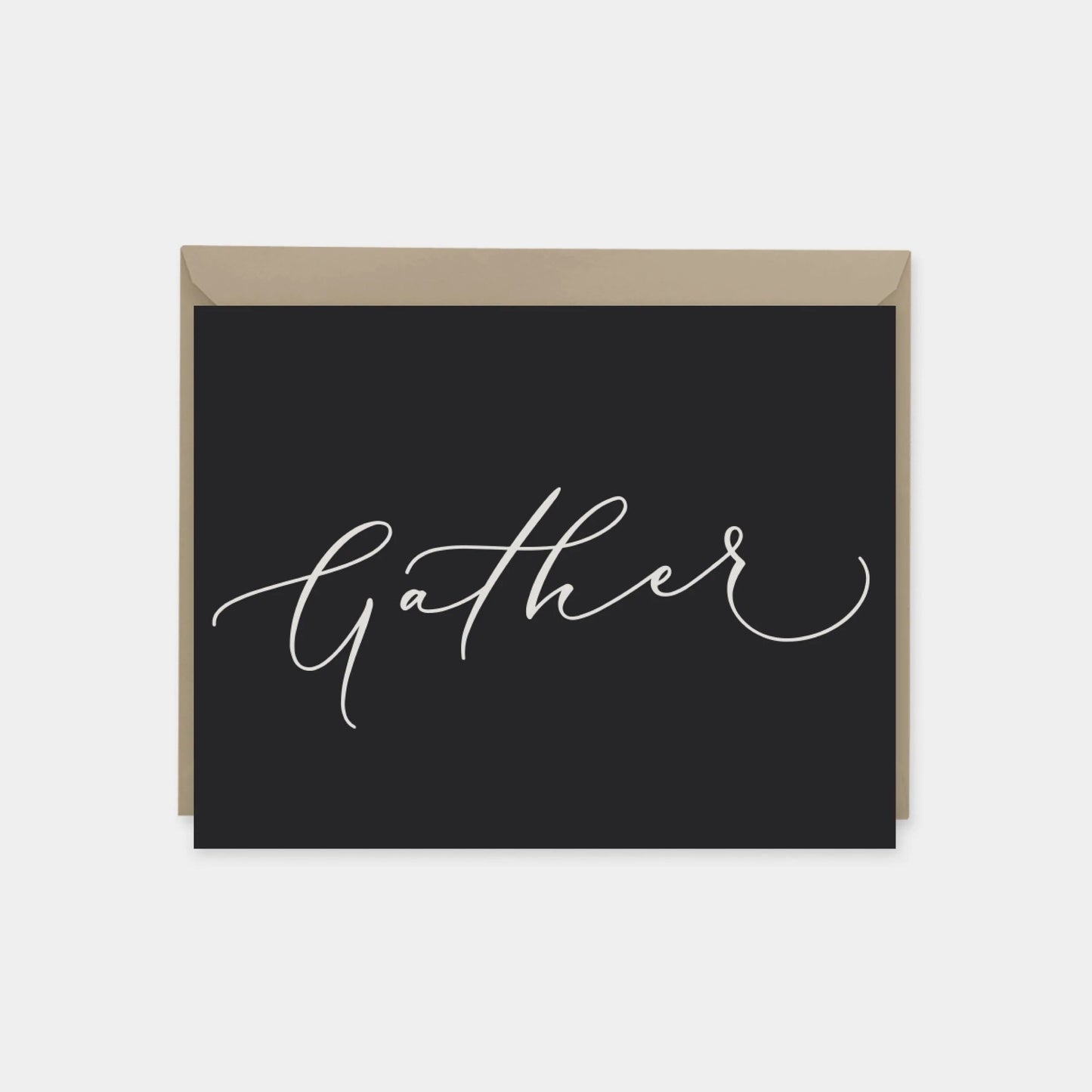 Gather Card, Anthracite, Party-Greeting & Note Cards-The Design Craft