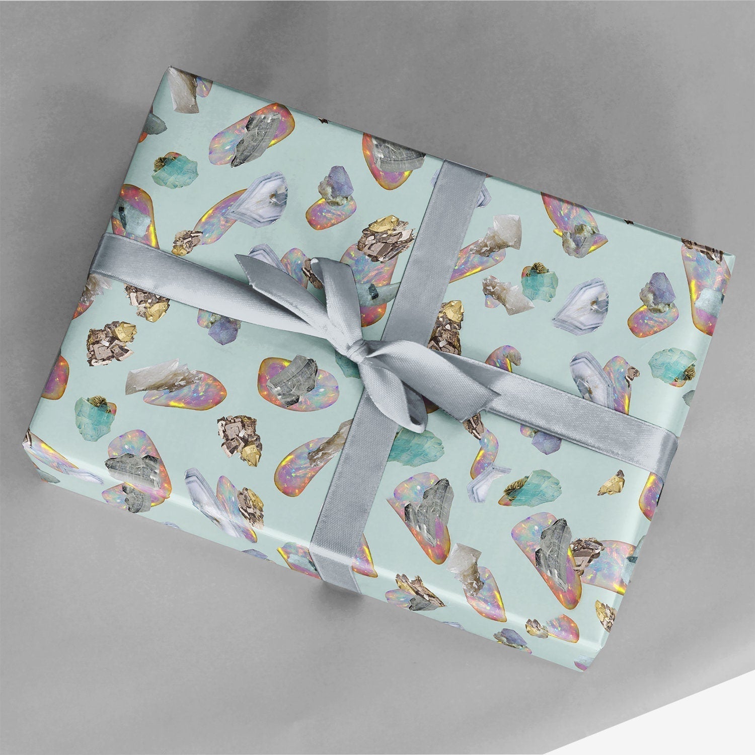 Gemology Mint Green Gift Wrap-Gift Wrapping-The Design Craft