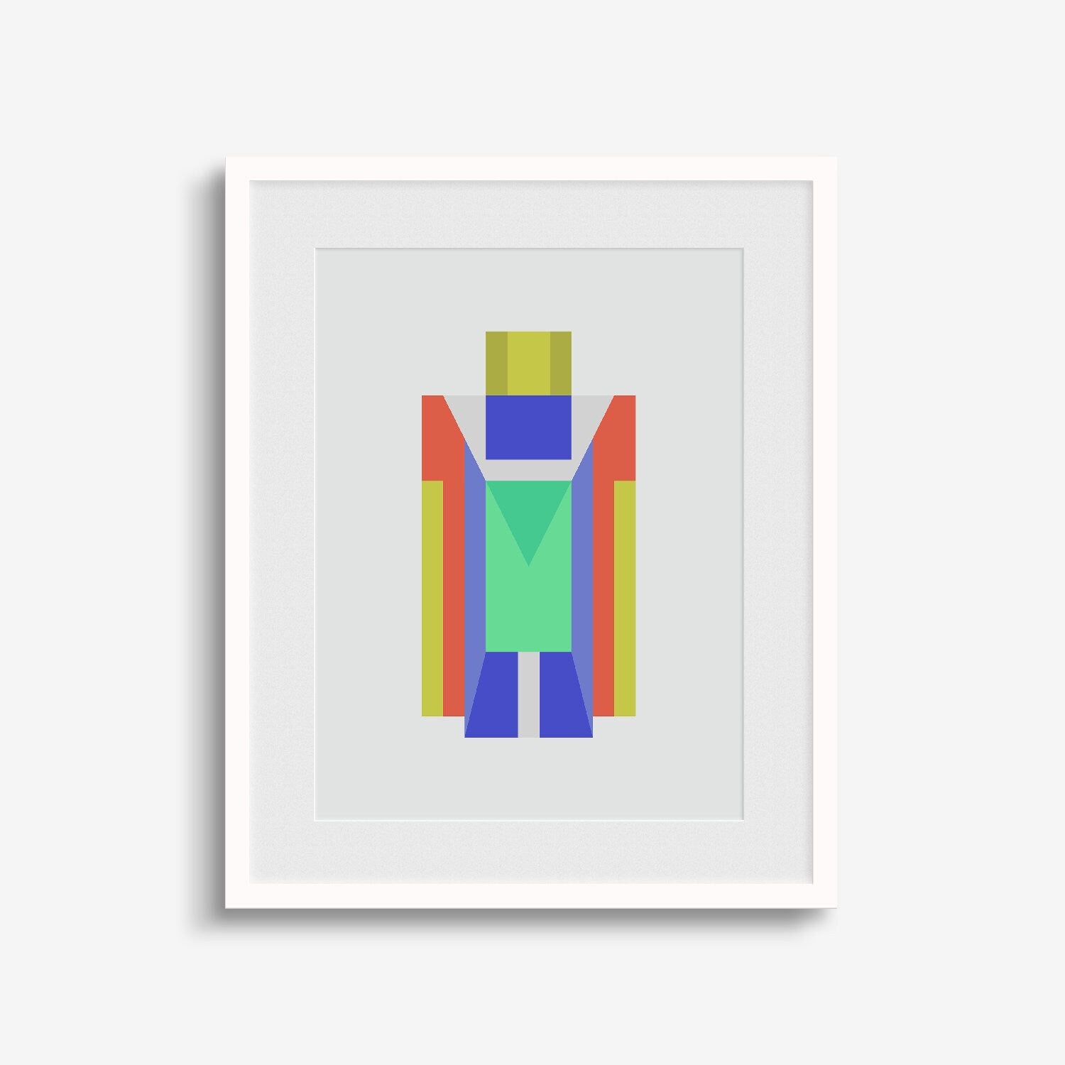 Geo Deco Art Print, Modern Robot Art-Art Prints-The Design Craft