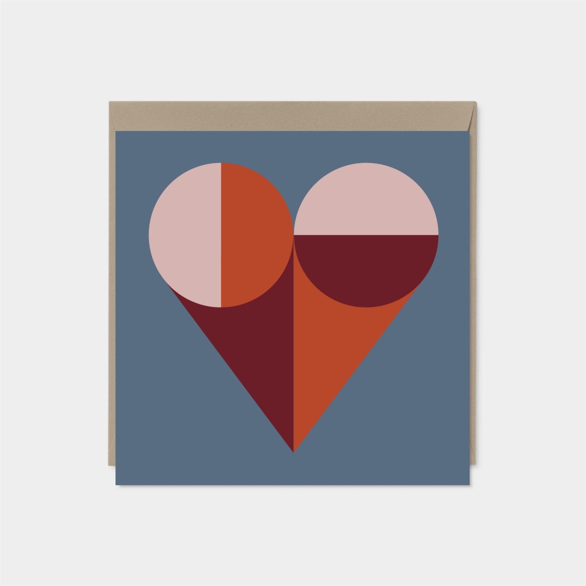 Geo Heart Valentine's Day Card, Modern-Greeting & Note Cards-The Design Craft