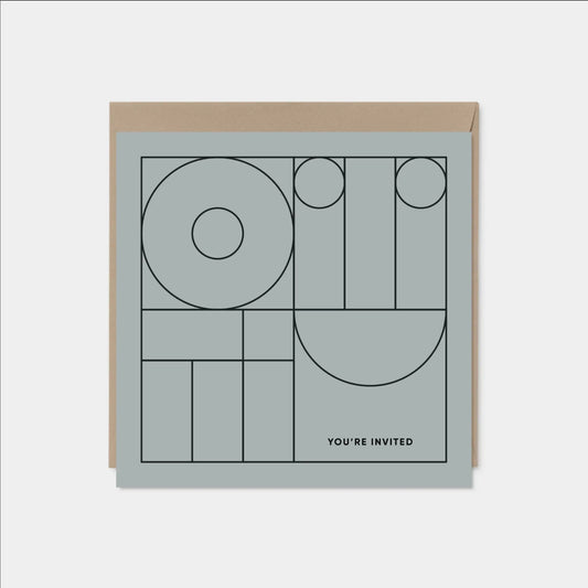 Geo Modern Line Art Card, Minimal