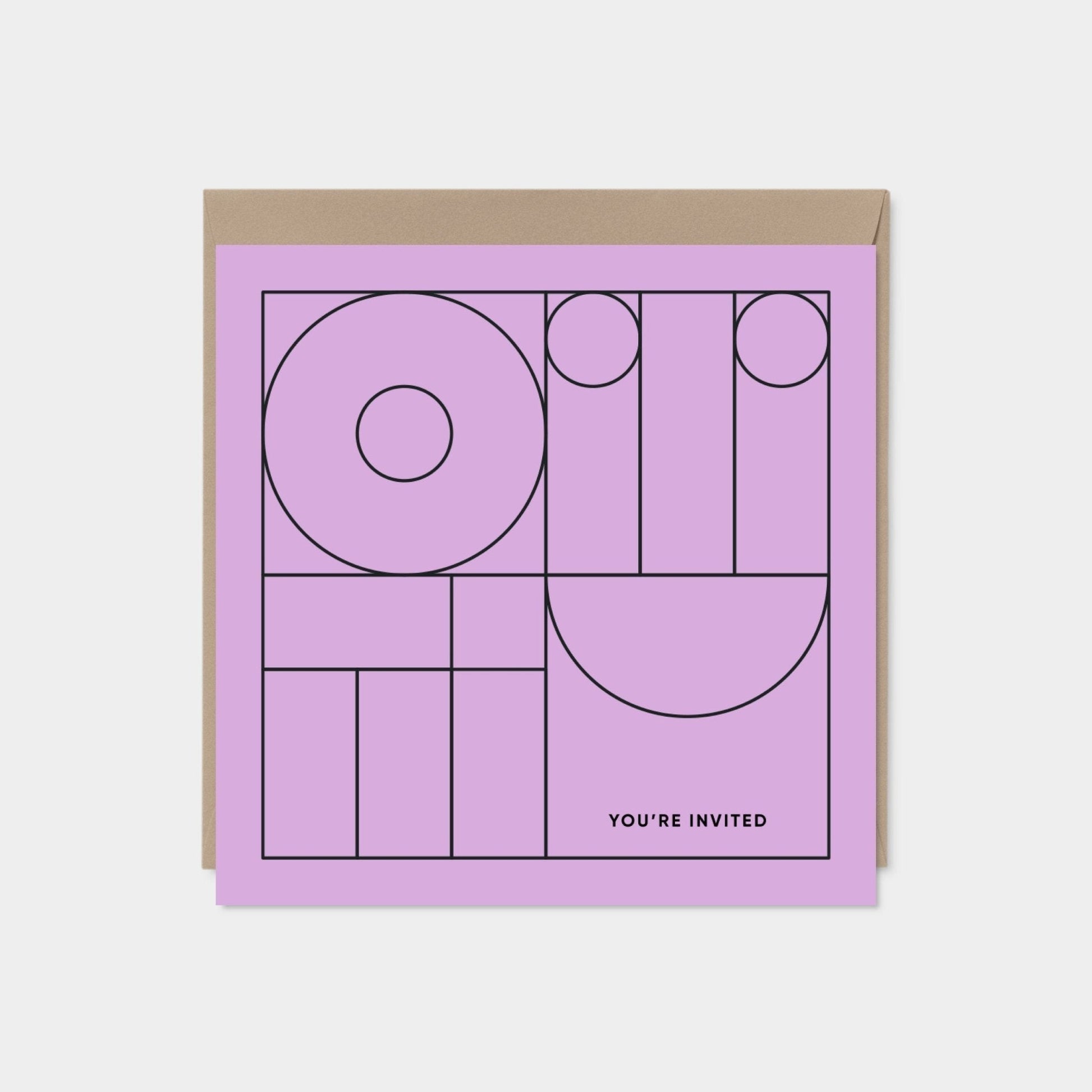 Geo Modern Line Art Card VIII, Minimal-Greeting & Note Cards-The Design Craft