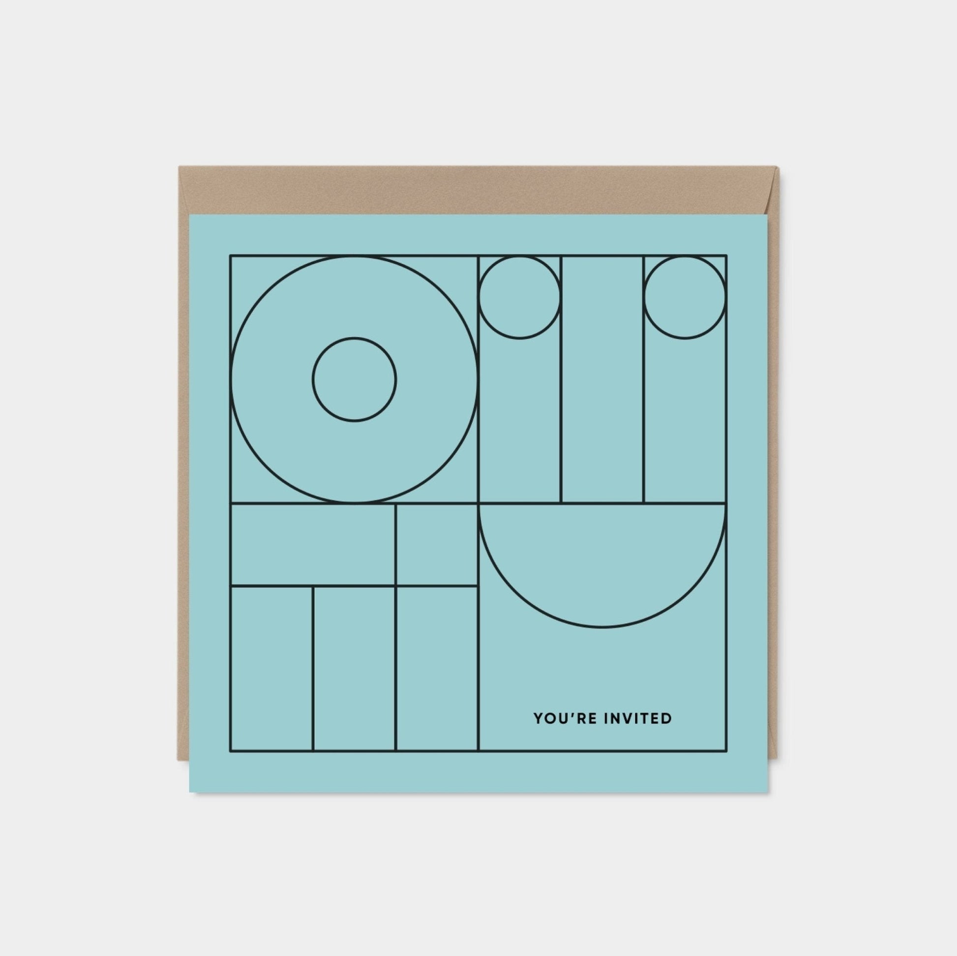 Geo Modern Line Art Card XIV Minimal-Greeting & Note Cards-The Design Craft