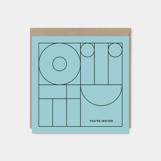 Geo Modern Line Art Card XIV Minimal-Greeting & Note Cards-The Design Craft