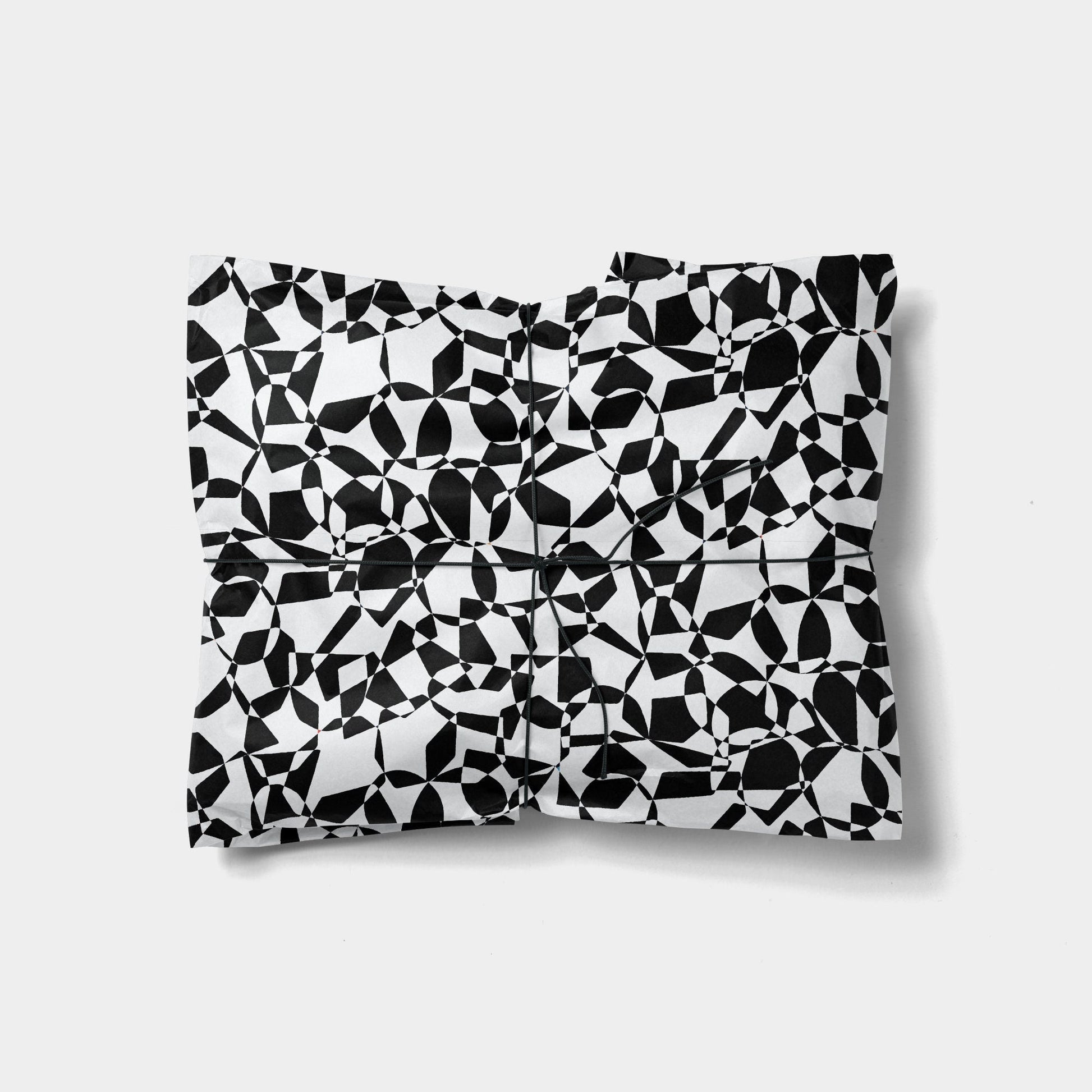 Geo Shapes Black and White Gift Wrap-Gift Wrapping-The Design Craft