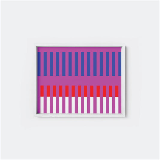 Geo Stripe Colorful Modern Art Print-The Design Craft