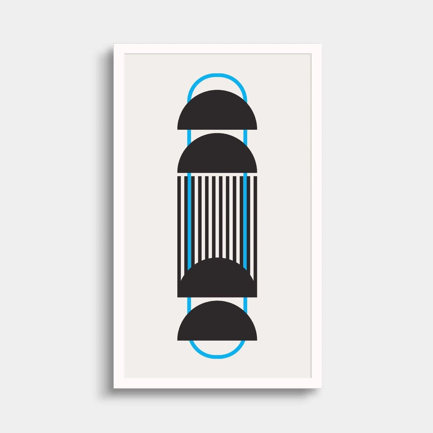 Geo Struct Japandi Art Print, Blue II