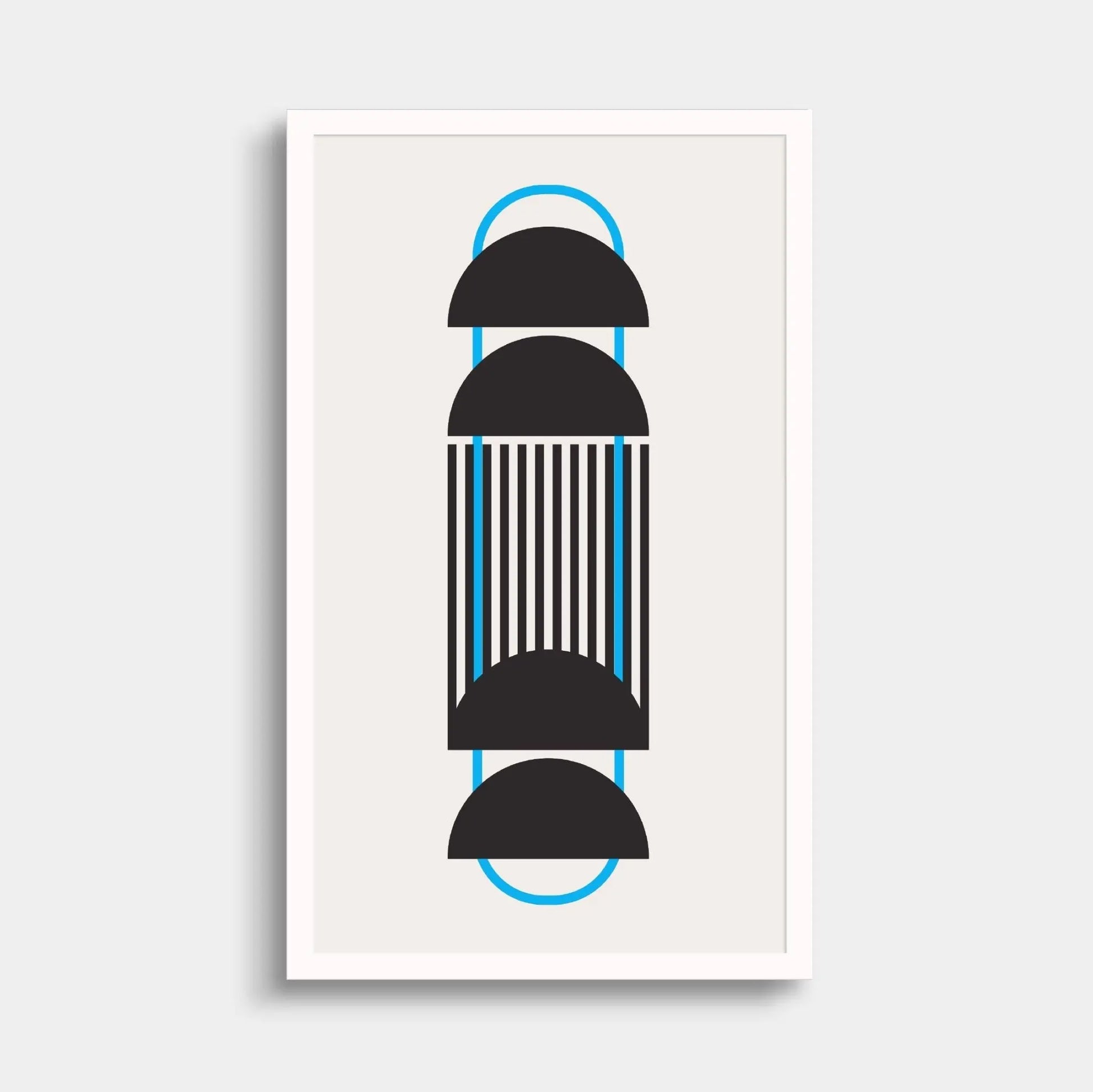 Geo Struct Japandi Art Print, Blue II