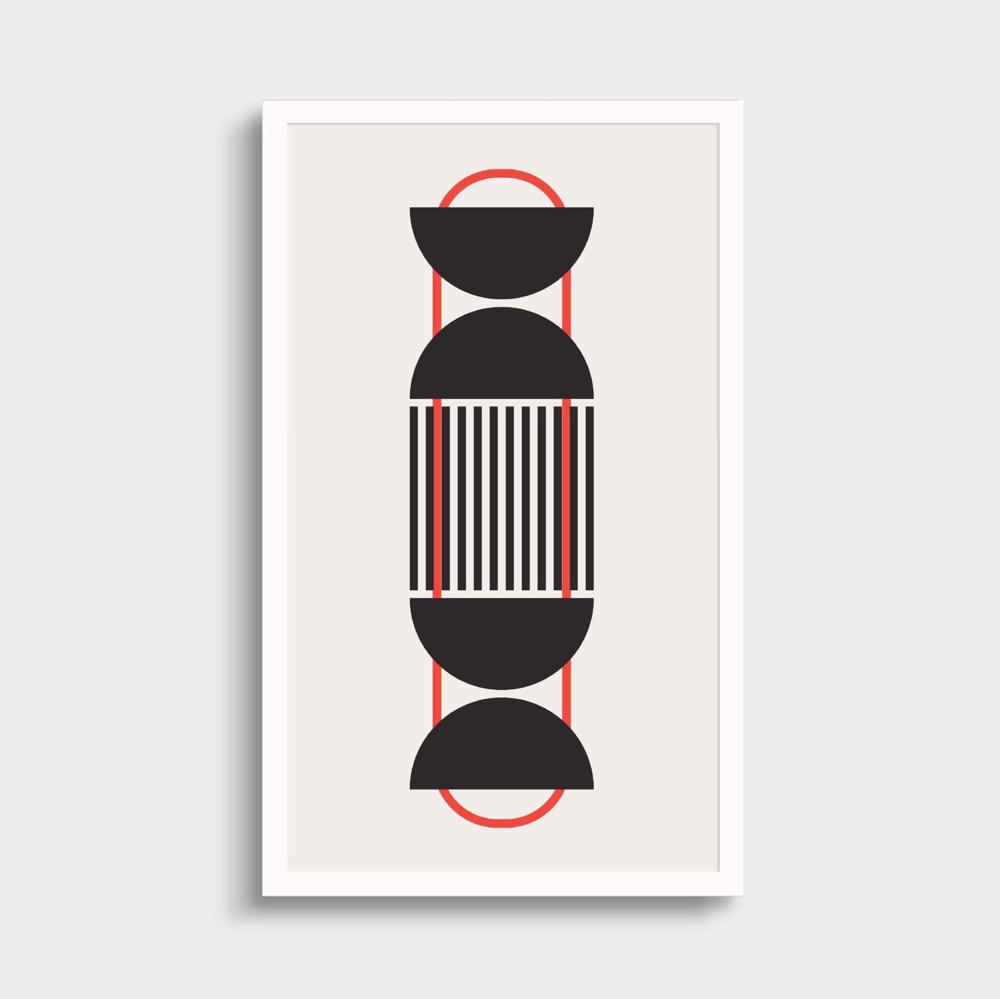 Geo Struct Japandi Art Print, Red