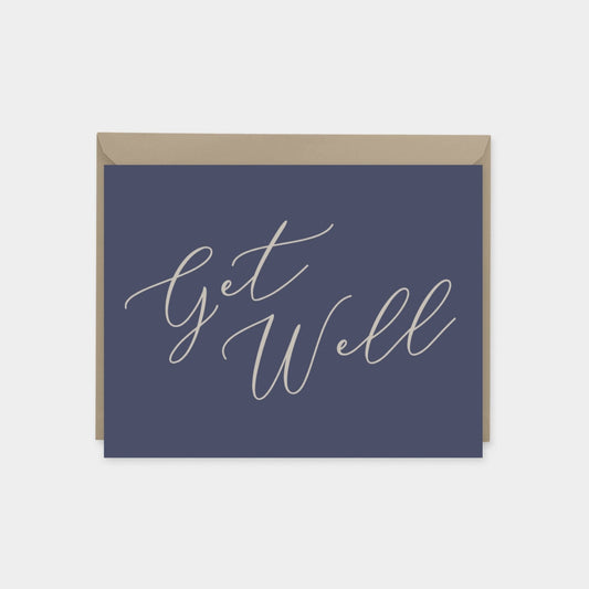 Get Well Card IV, Script Lettering Card-Greeting & Note Cards-The Design Craft