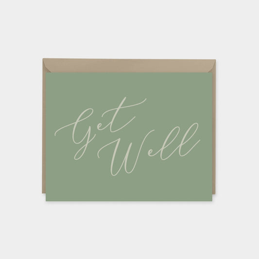 Get Well Card IX, Script Lettering Card-Greeting & Note Cards-The Design Craft