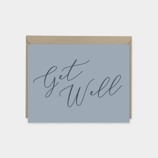 Get Well Card V, Script Lettering Card-Greeting & Note Cards-The Design Craft