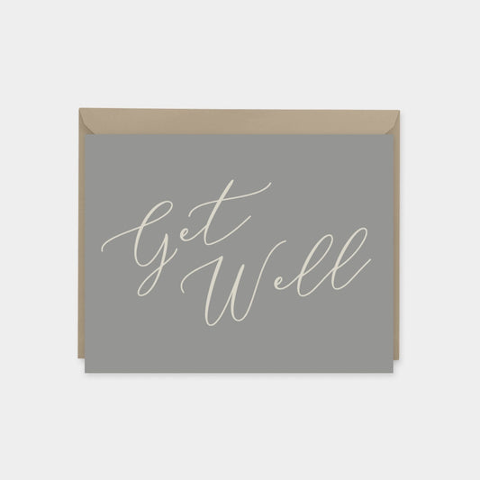 Get Well Card X, Script Lettering Card-Greeting & Note Cards-The Design Craft