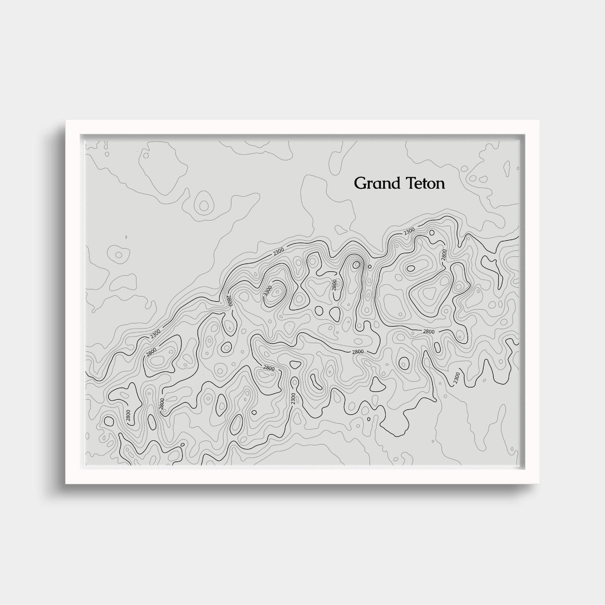 Grand Teton Topographic Map Poster,-The Design Craft