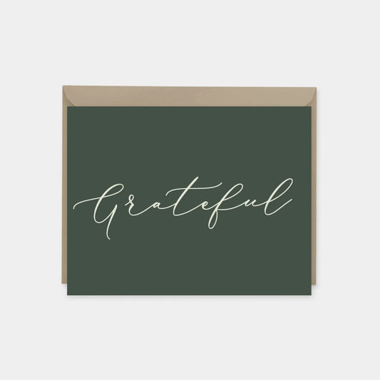 " Grateful" Script Thank You Card-The Design Craft