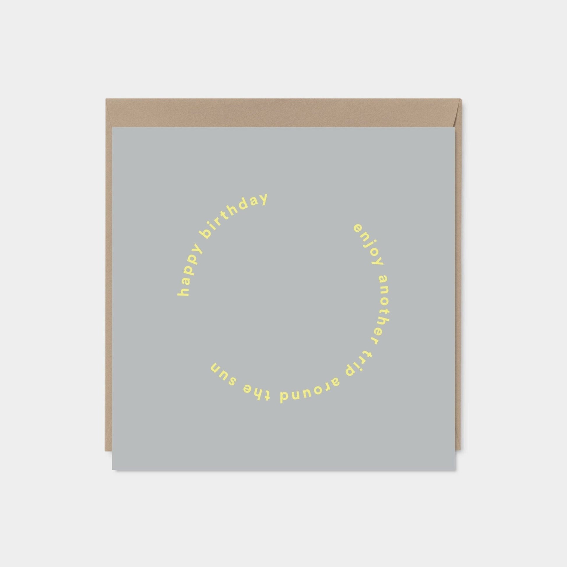 Gray "Another Trip Around the Sun" Birthday Card-Greeting & Note Cards-The Design Craft