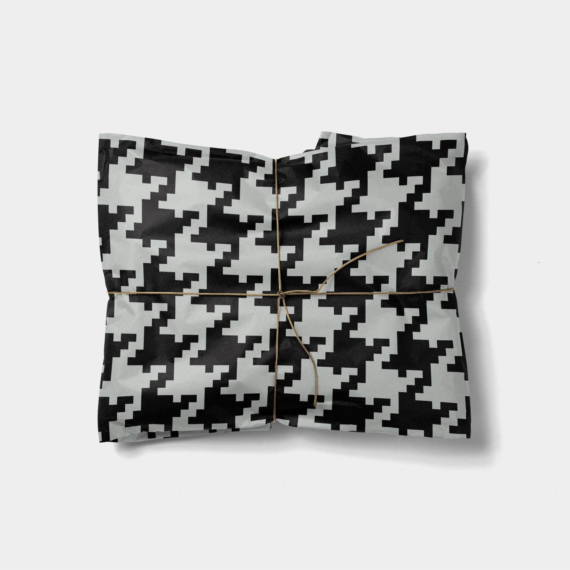 Gray Oversized Houndstooth Gift Wrap-Gift Wrapping-The Design Craft