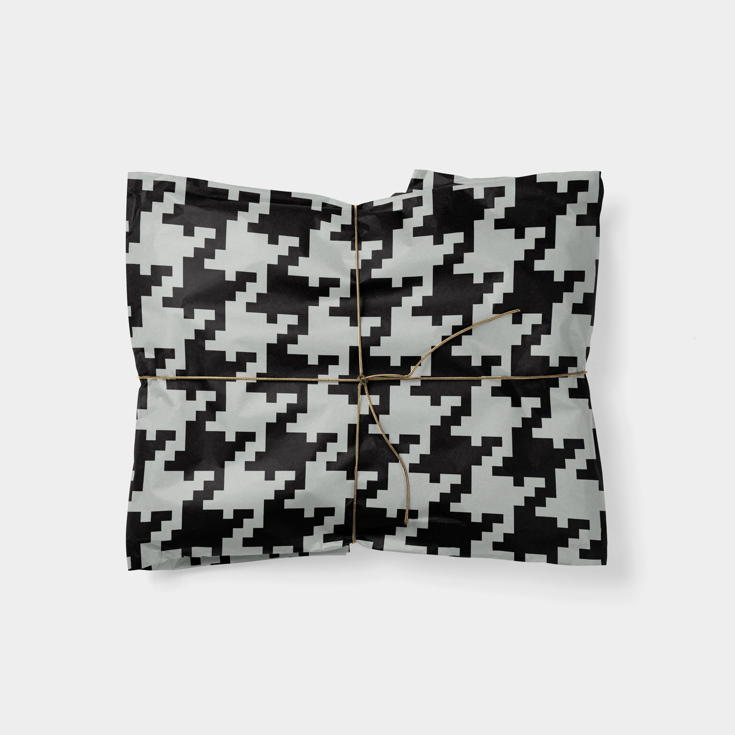 Gray Oversized Houndstooth Gift Wrap