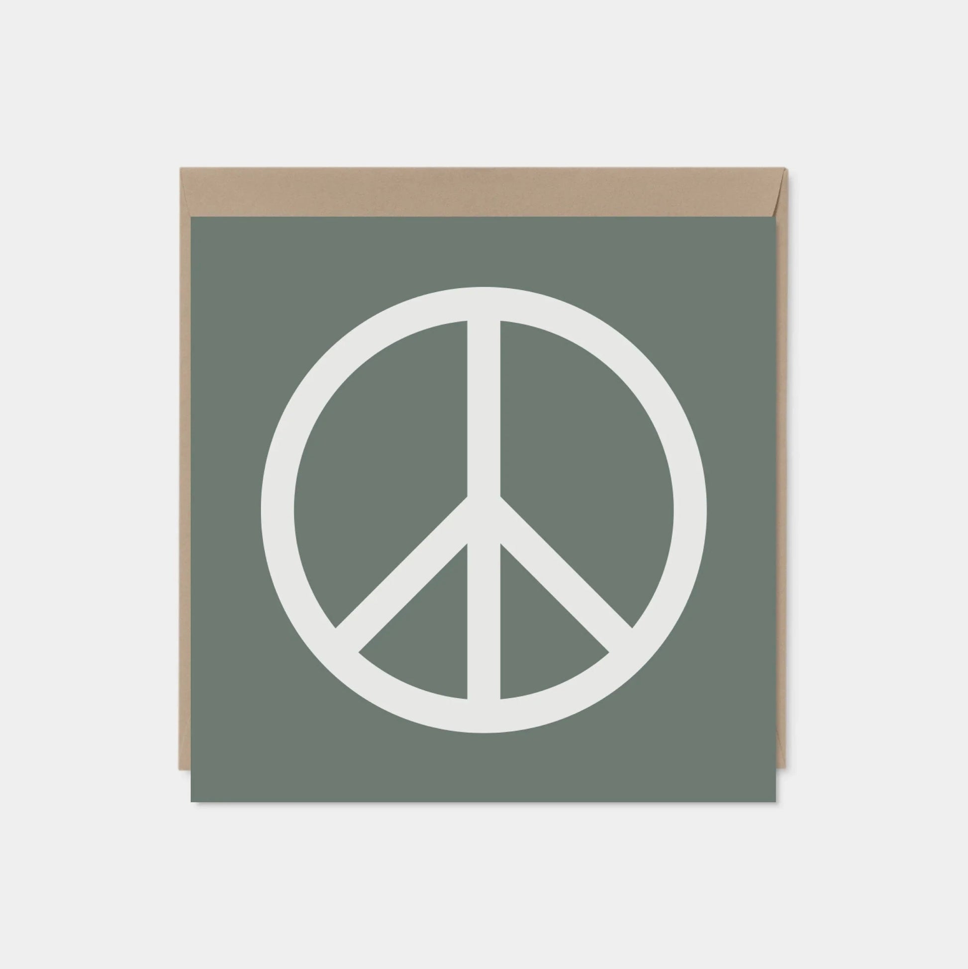 Gray Peace Card, Square Peace Card,-Greeting & Note Cards-The Design Craft