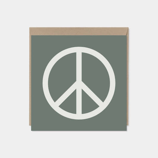 Gray Peace Card, Square Peace Card,-Greeting & Note Cards-The Design Craft