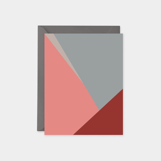 Gray & Red Color Block Card, Modern-Greeting & Note Cards-The Design Craft