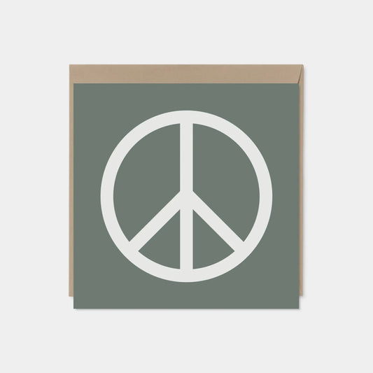 Gray Square Peace Card