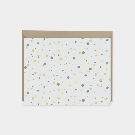 Gray and Mustard Ink Splot Texture Note-Greeting & Note Cards-The Design Craft