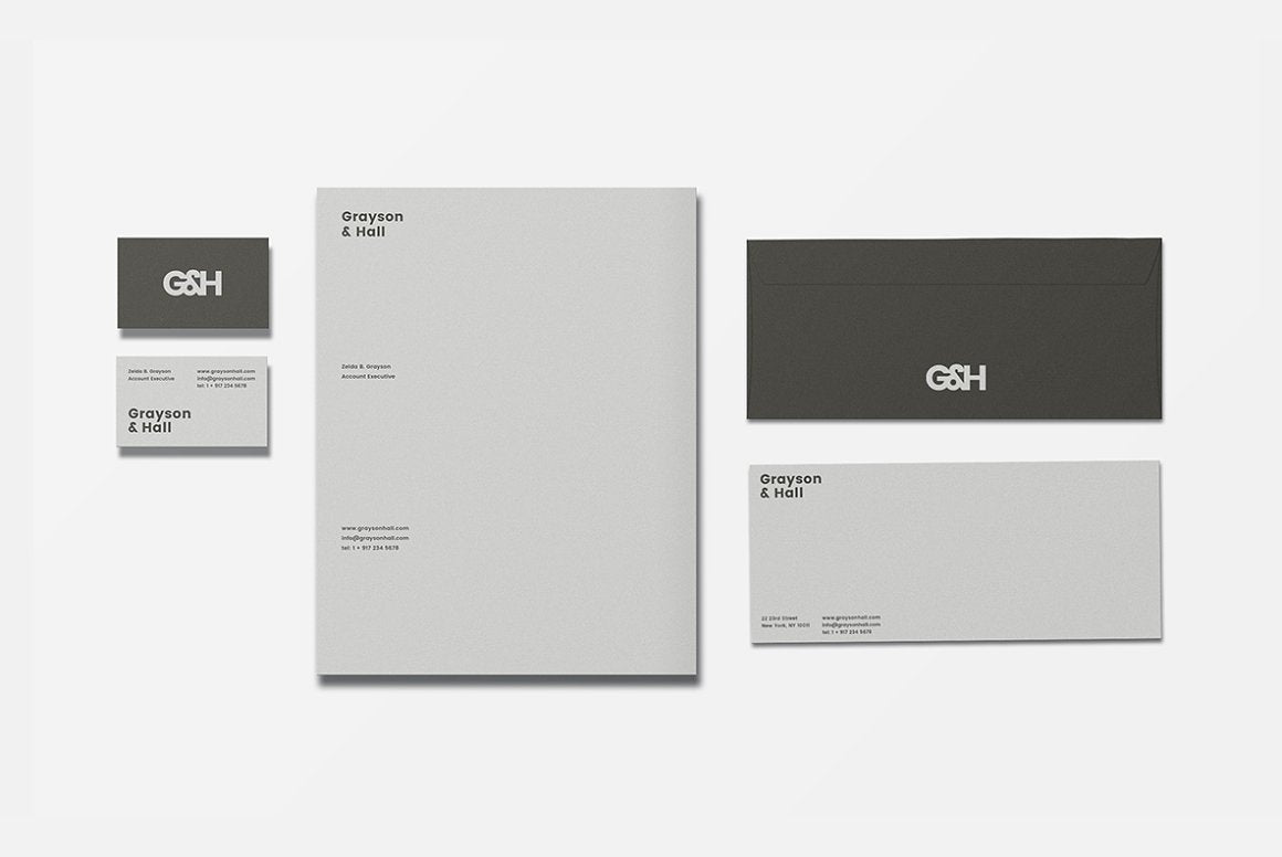 Grayson & Hall Stationery Set-Design Template-The Design Craft