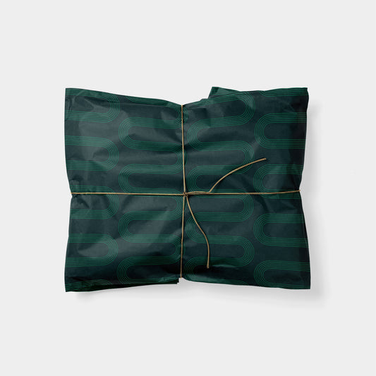 Green Fine Line Geo Modern Gift Wrap