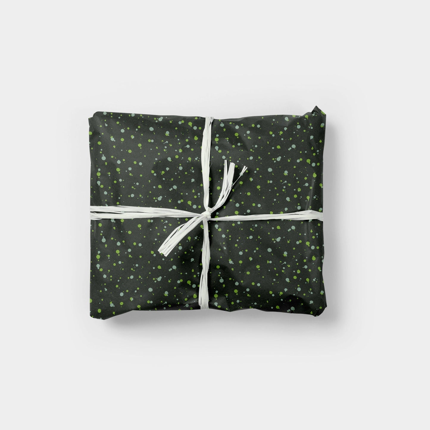 Green Ink Splot Gift Wrap-Gift Wrapping-The Design Craft